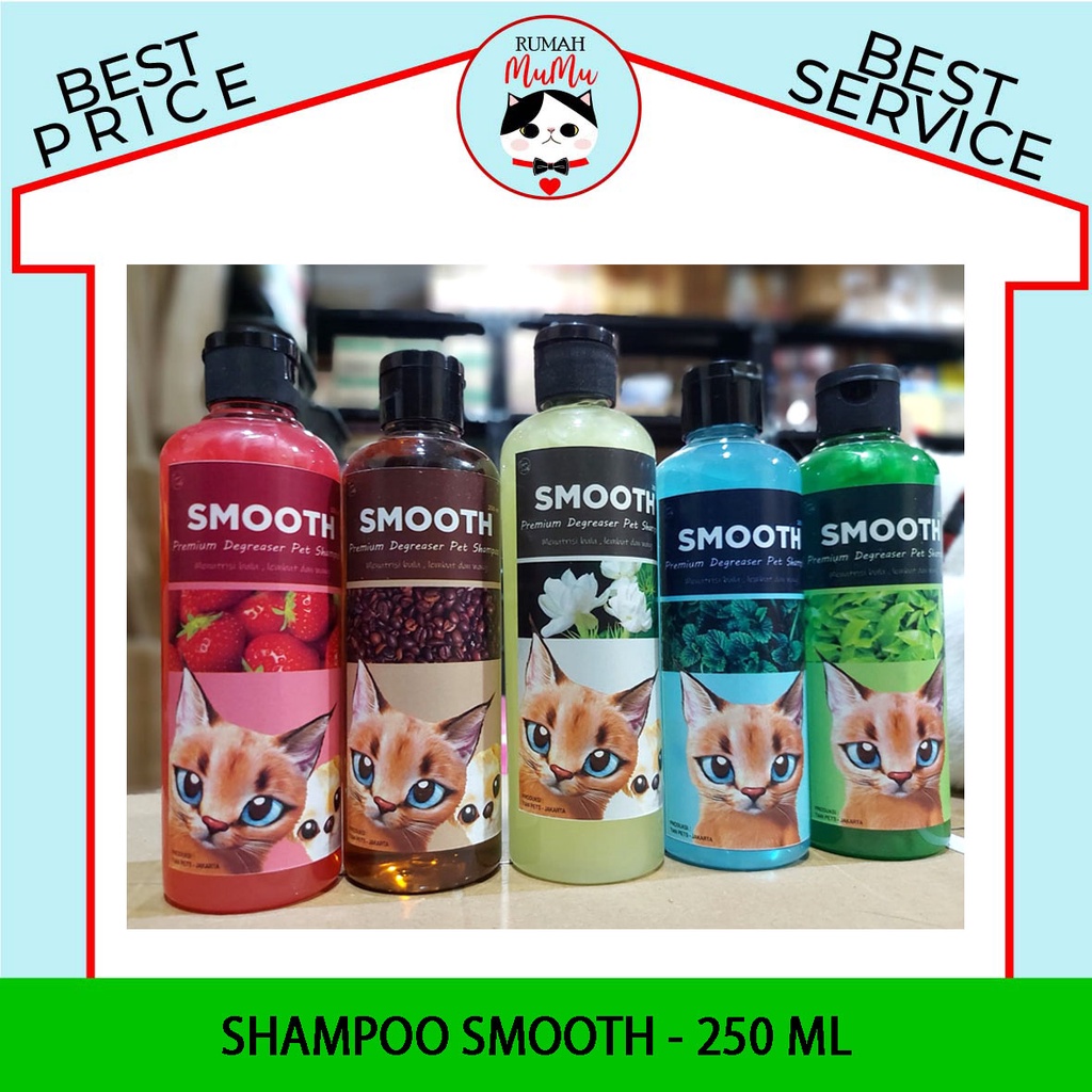 SHAMPOO KUCING ANJING MERK SMOOTH BERKUALITAS 250ml