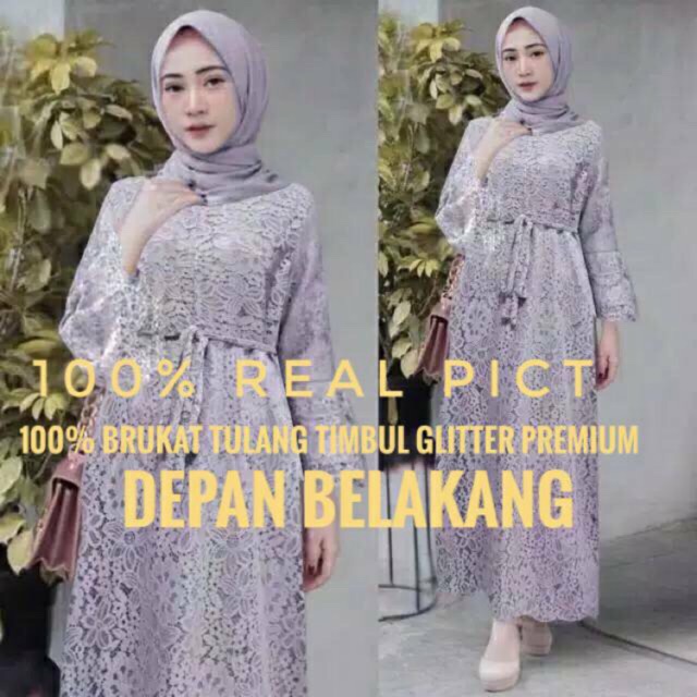 dress brukat yasina gamis brukat yuni ld110