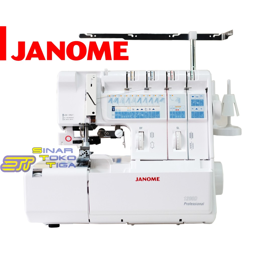 JANOME 1200D PROFESIONAL MESIN JAHIT OVERDEK KAM OBRAS PORTABLE 1200 D