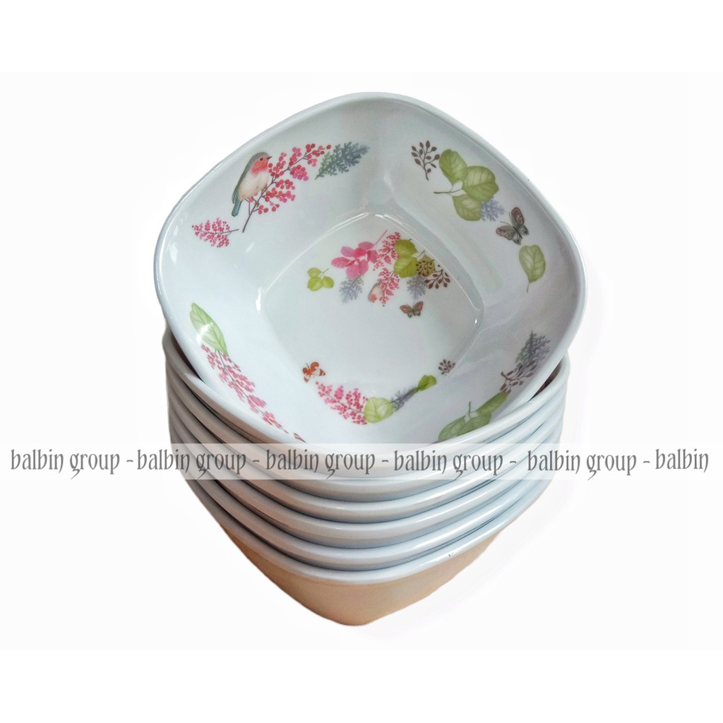 3 piring makan bulat cekung melamin ware 9.inc motif frolal