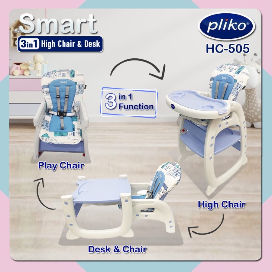 High Chair Pliko Smart 505 / Pliko HC-620 5in1 High Chair and Desk Smart LX