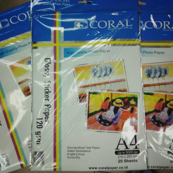

STIKER GLOSSY PAPER 120G CORAL (KODE X44)