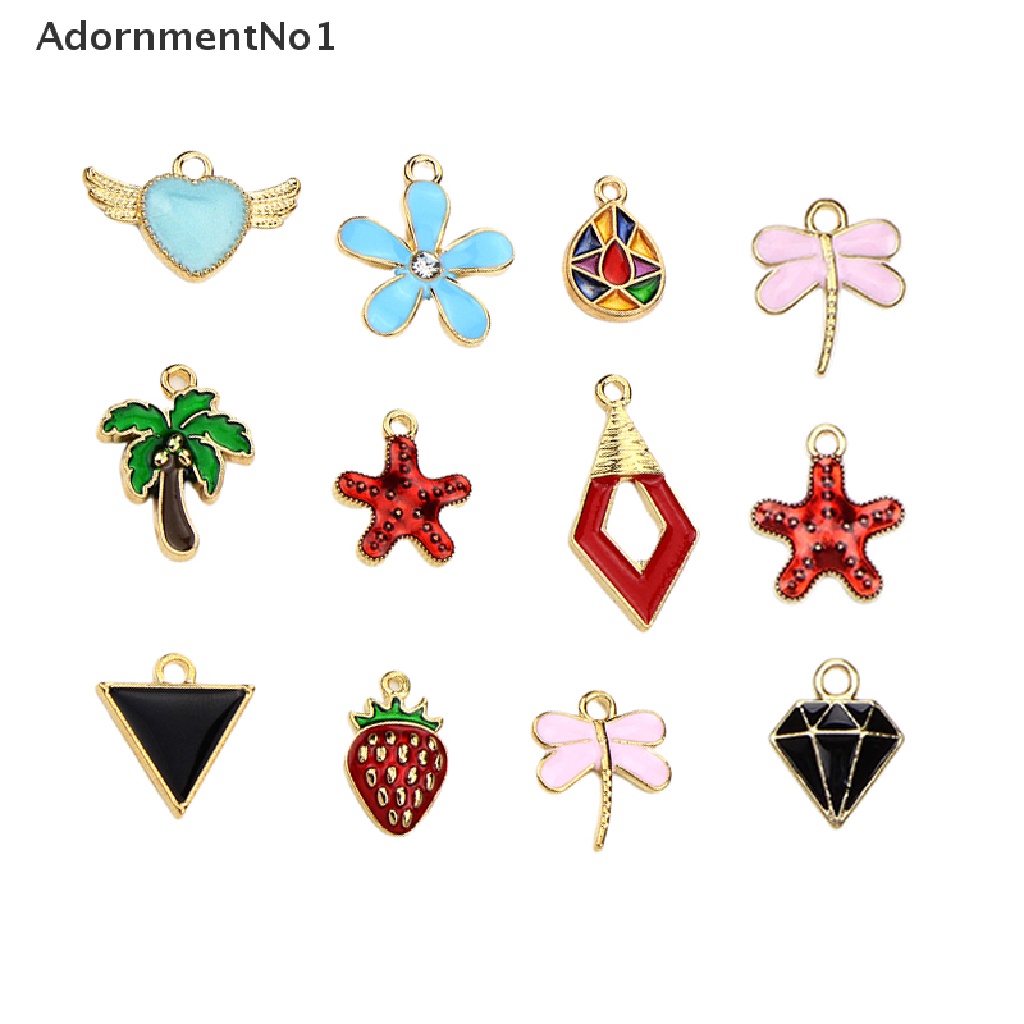 (AdornmentNo1) 30pcs / Set Charms / Liontin Enamel Gaya Campur Bahan Metal Untuk DIY Perhiasan