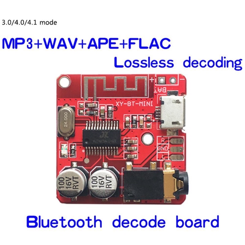 Mini Modul MP3 Bluetooth 4.1 HIFI Stereo Audio Receiver Amplifier stereo Wireless WAV Decorder Xy-Bt-Mini