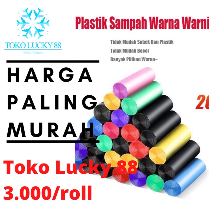 IMPORT Plastik Sampah warna warni Roll Ramah Lingkungan 20 pcs tahan 12kg Gerbage Trash Plastic Bag