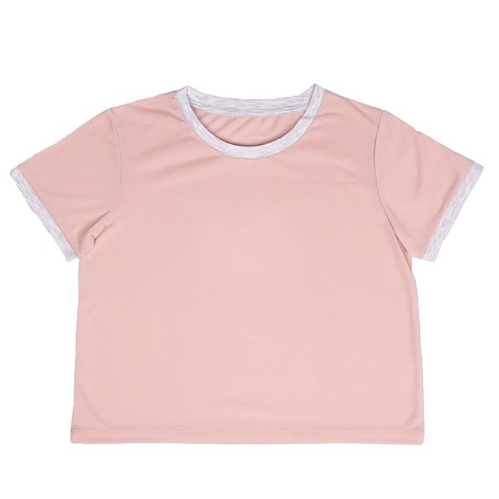 KAOS POLOS RINGER TEE | Pink - Abu | CROP TOP