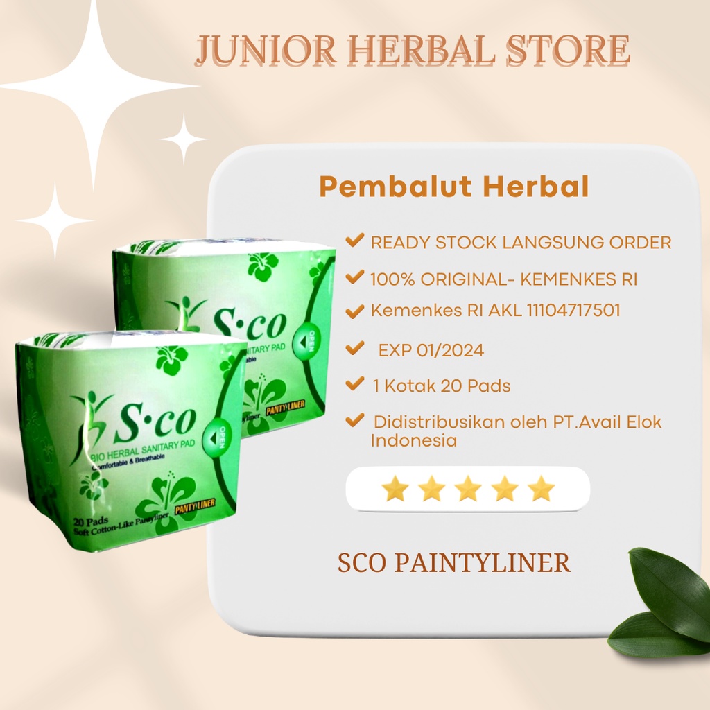 (Original) Pantyliner SCO Pembalut Herbal SCO Hijau Original / SCO Hijau Exp Lama Termurah