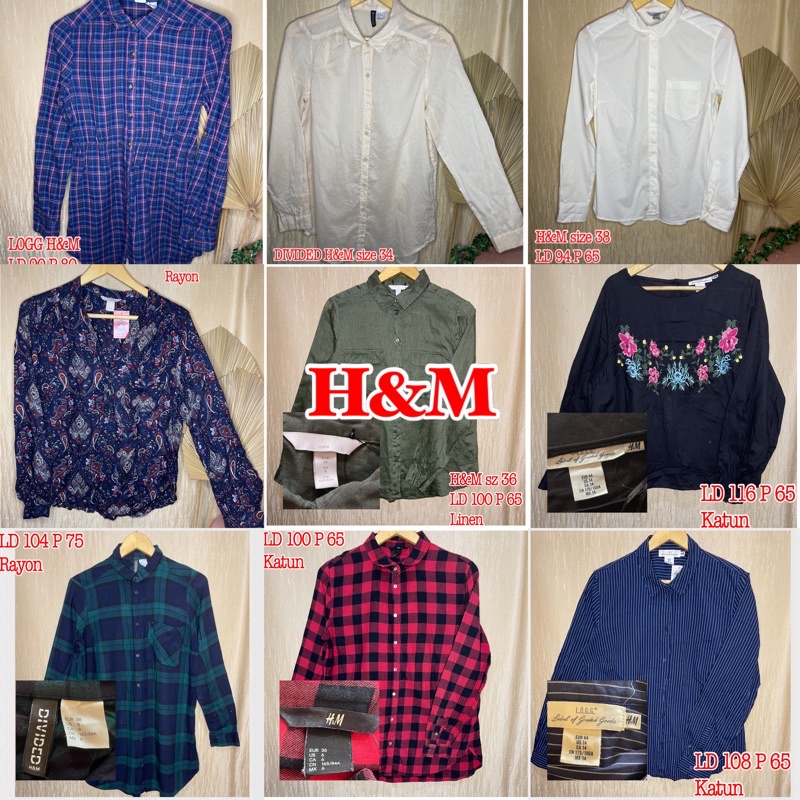 Atasan blouse dan kemeja lengan panjang H&M wanita