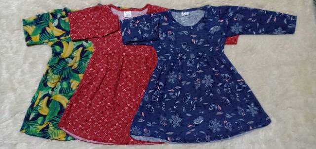 DRESS REMPLE PANJANG:SIZE:1--5 THN