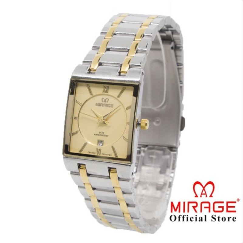 jam tangan wanita;MIRAGE M7908BRP-Lkombi~ORIGINAL WATER RESISTANT~TGL~STAINLESS