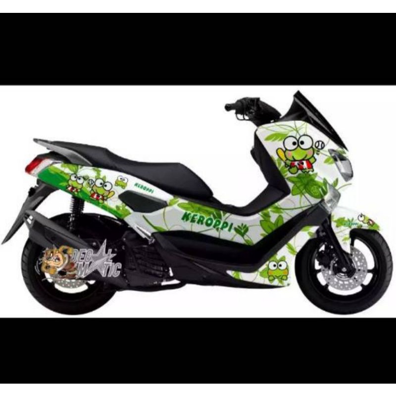 DECAL YAMAHA NMAX 155 MOTIF KEROPI PUTIH HIJAU