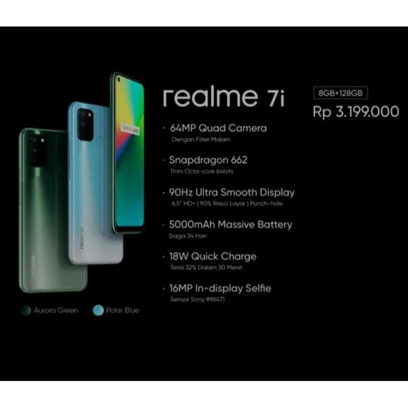 Realme 7 8/128GB & 7i 8/128GB Garansi resmi & REALME 5 PRO