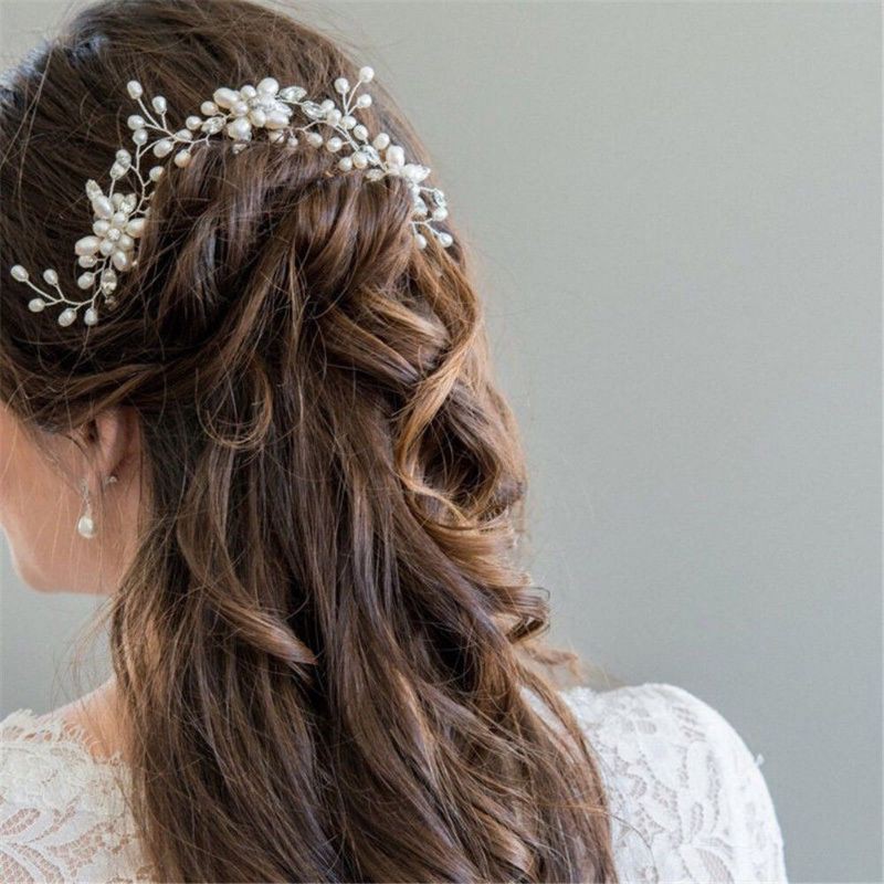 HARUS MIN 2 Pin Rambut Headress Pita Rambu Konde Pengantin Bridemaid Pesta  Hairclip Wedding Hairpin