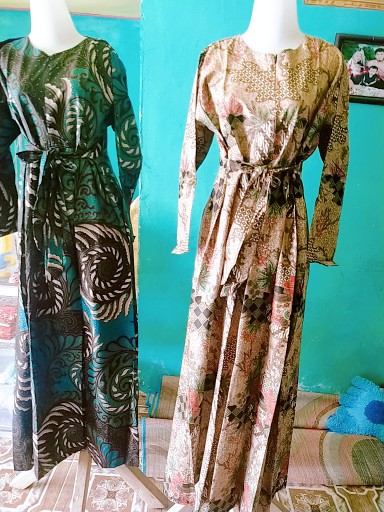 Gamis Batik (cod) Manggar Gamis Batik Pesta Model Terbaru 2020