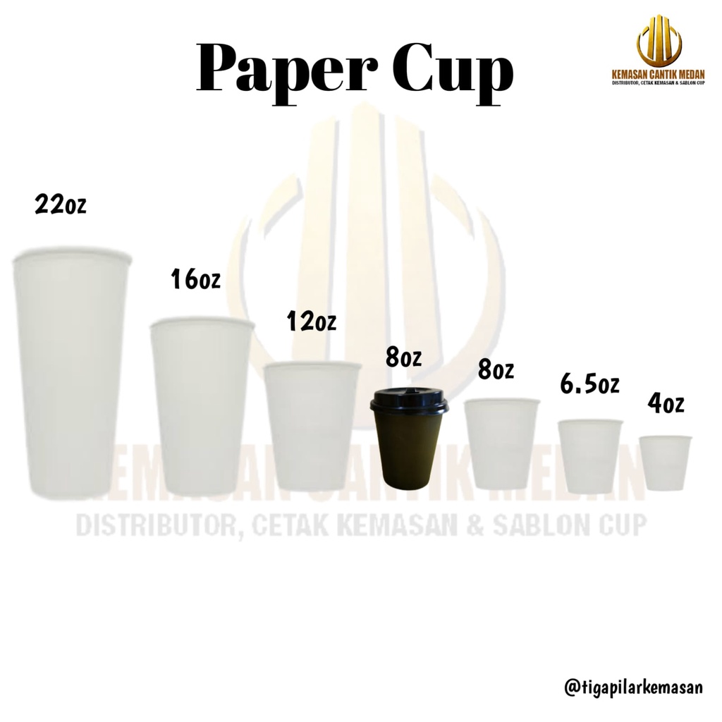 Gelas kertas cup kopi/paper cup (belum termasuk tutup) (100pcs)