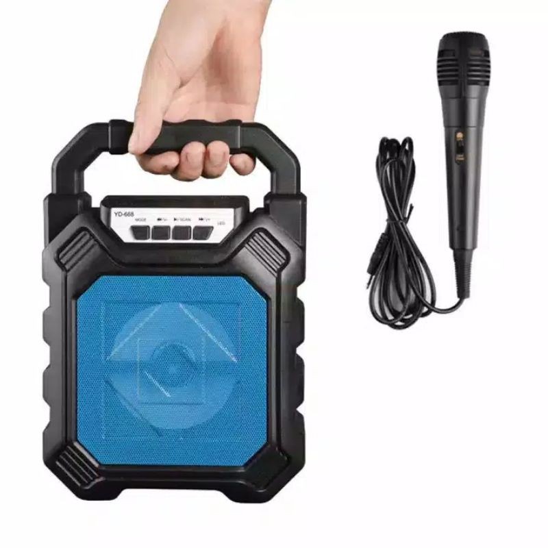 Speaker Bluetooth Protable YD 688 + Mic Karaoke// Speaker Murah 688