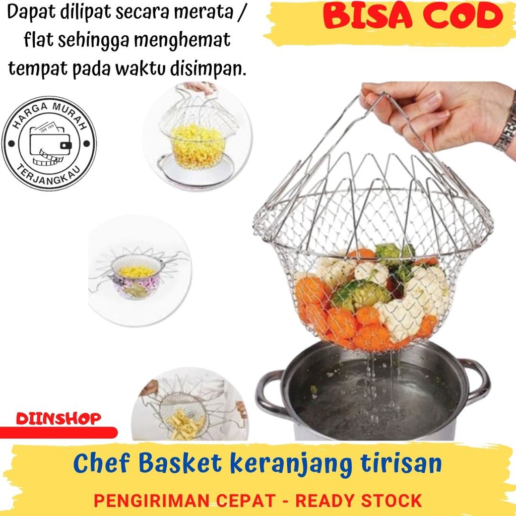 Chef Basket Keranjang Tirisan Penggorengan Tiris Saringan  Chef Basket Keranjang Tirisan Penggorengan Tiris Saringan