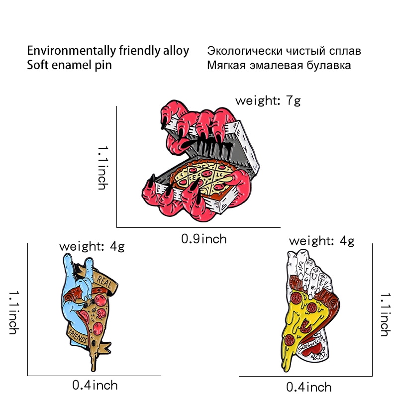 Bros Pin Enamel Desain Kartun Pizza Zombie Gaya Punk Untuk Anak