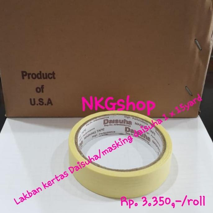 

[ varostore90 ] Lakban kertas Daisuha/Masking daisuha 1 x 15yard (1dus = 36roll)