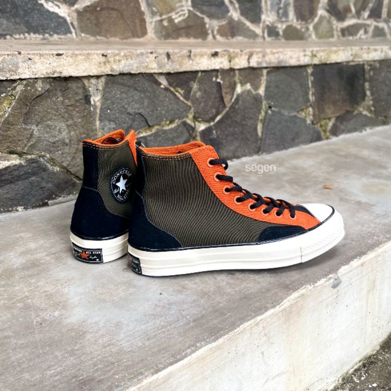 CONVERSE CT 70S COURT FUSION FINAL CLUB HIGH ARMY GREEN CARGO FIRE WHITE BLACK ORIGINAL