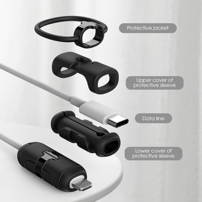 Pelindung Kabel Data / Charger USB Bahan Silikon