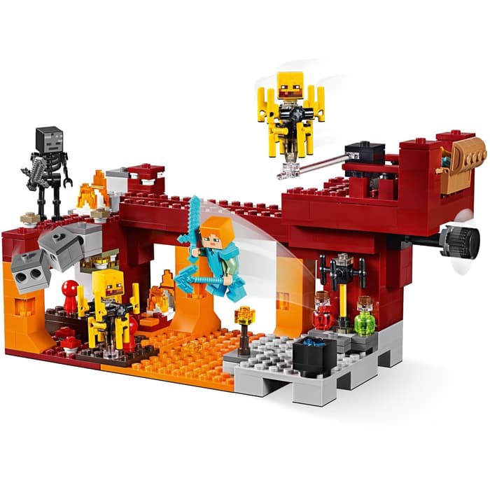 Jabrick 4218 Lego 21154 Minecraft The Blaze Bridge Shopee Indonesia - blaze rod roblox