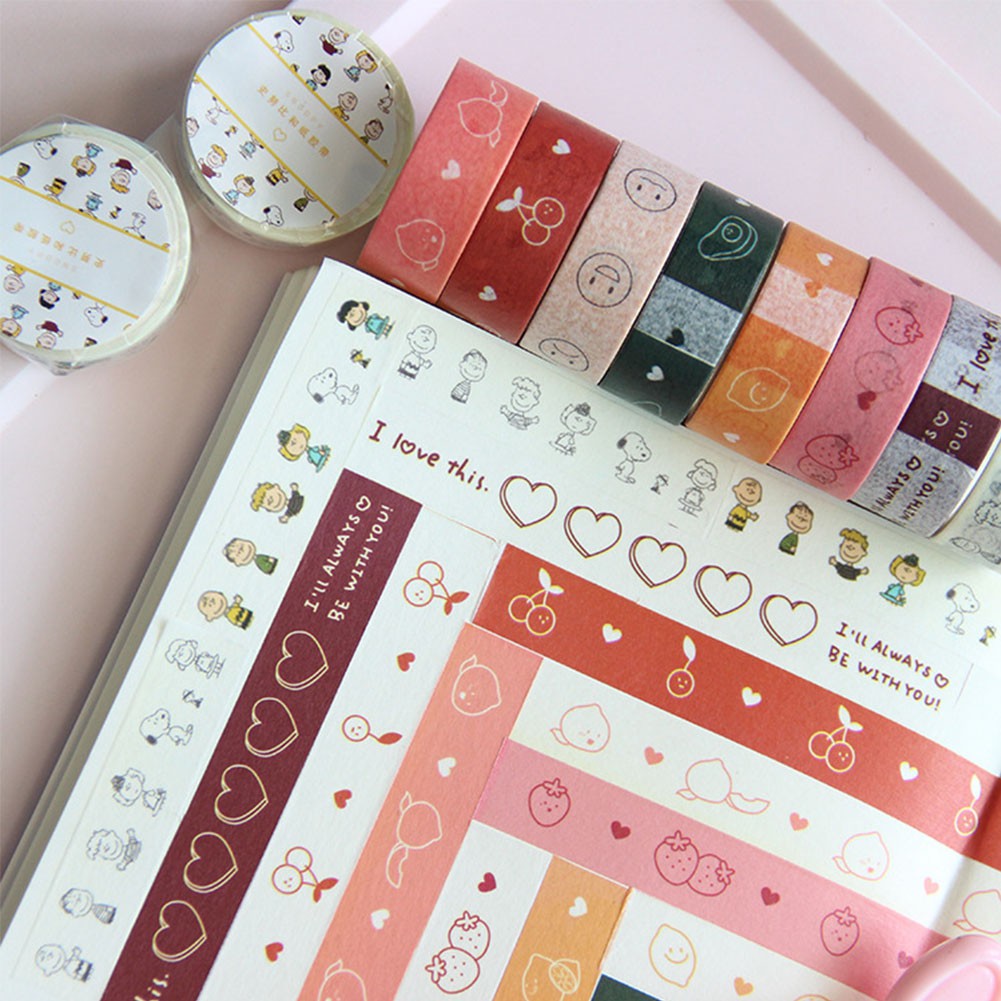 TK 15mm Journal Paper Tape Cute Kwaii Journal Washi Tape Adhesive Tape Diy Scrapbooking Sticker Label Masking Tapes