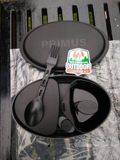 Primus Meal Set Green Tempat Makan Gelas Mangkuk Sendok Garpu Outdoor