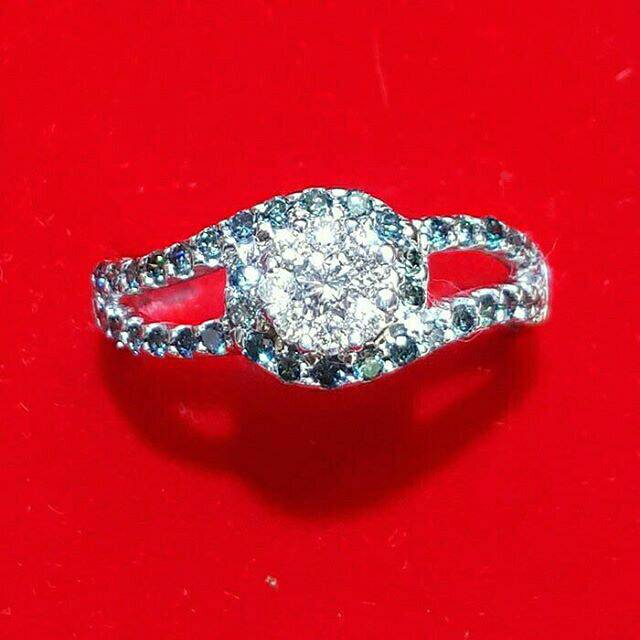 Cincin berlian biru emas putih asli cincin kawin berlian cincin permata ada jga akik ruby safir