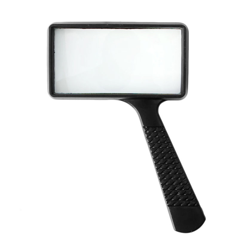 Gro Kaca Pembesar Genggam 10.5cmx5.5cm Rectangular Magnifying Glass Lensa Kaca Tahan Gores Untuk Manula Membaca Hobbie