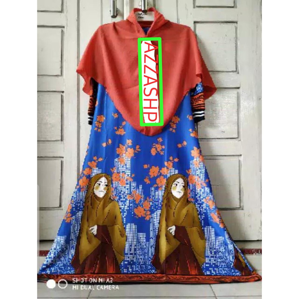 BISA COD/GAMIS ANAK KARAKTER HIJAB BAHAN SCUBA