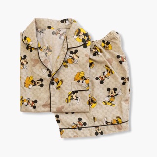 MICKEY GUCCI  GREY PAJAMAS BAJU  TIDUR  PIYAMA DEWASA  MICKEY GUCCI  GREY PAJAMAS BAJU  TIDUR  PIYAMA DEWASA