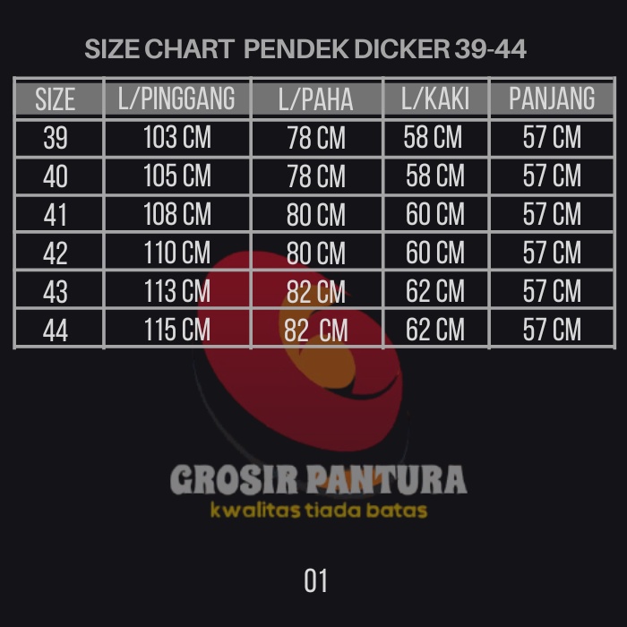 DICKER CELANA PENDEK JUMBO BIG SIZE COWOK 39-44 BAHAN KATUN CELANA JUMBO PRIA DISTRO MURAH