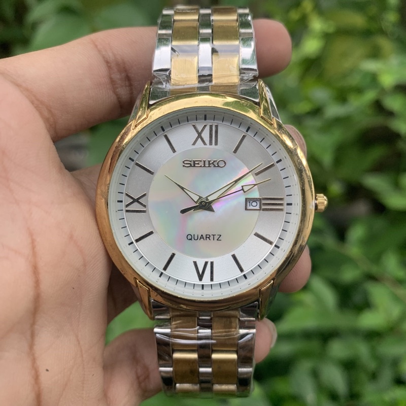 JAM TANGAN PRIA RANTAI SEIKO 5 STAINLESS KREPYAK TANGGAL AKTIF MURAH GROSIR  SPORT