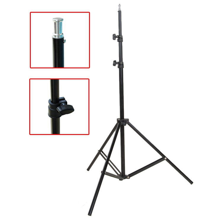 Tiang Tripod TaffSTUDIO Portable Light Stand Tripod 16mm 1/4 Thread 3 Section 200cm for Studio Li