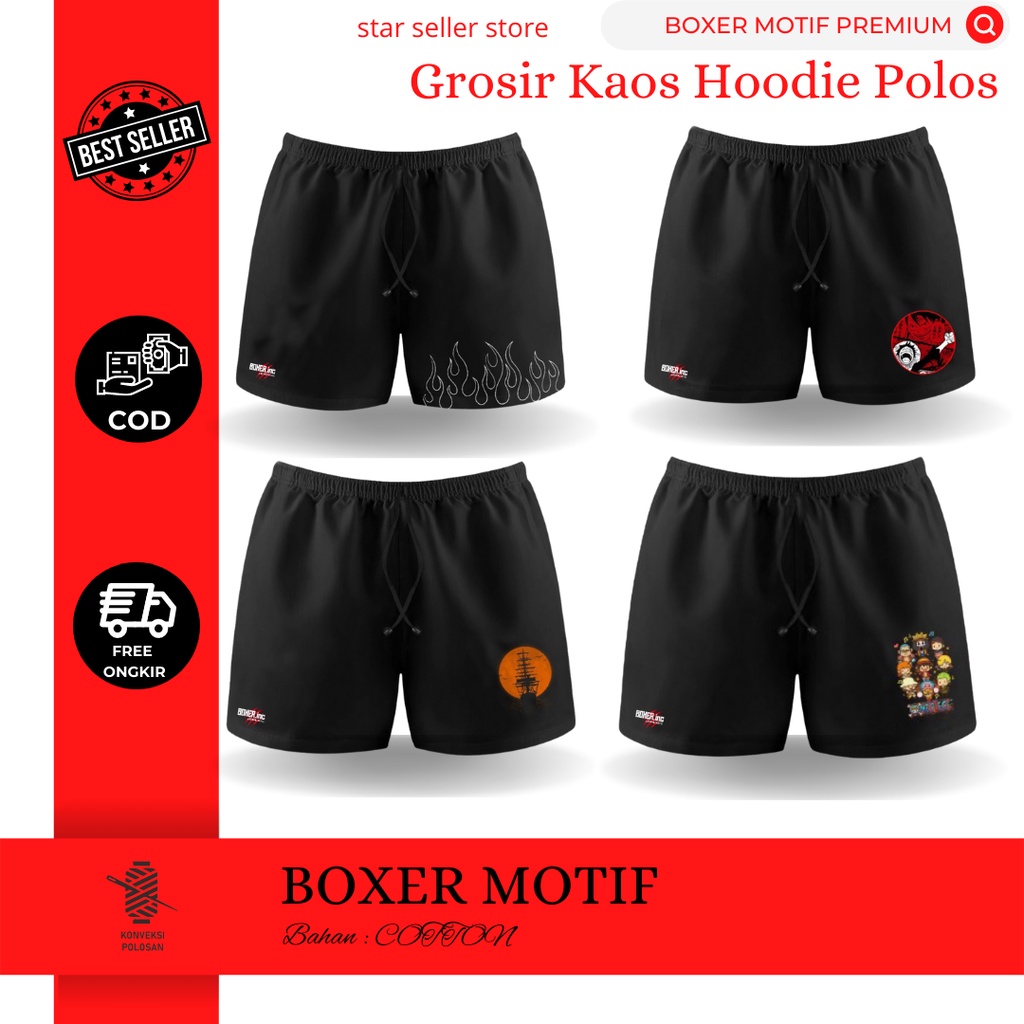 BISA COD CELANA BOXER PRIA BLACK DTF PREMIUM QUALITY DALAMAN KOLOR BOXSER PANTAI DISTRO SURFING S1