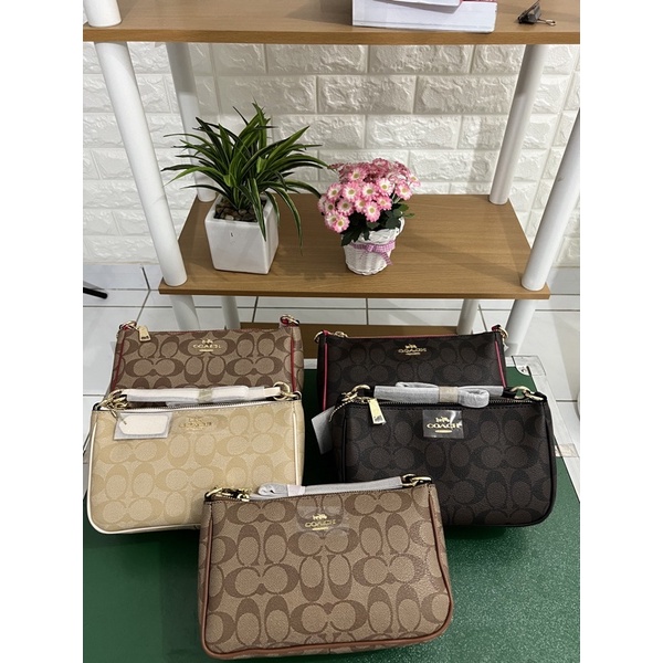 [PROMO !!!] Tas Top Handle Pouch CH Wanita In Signature Original 100%