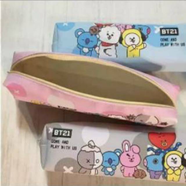 BTS BT21 Kotak ATK Alat Tulis Tempat Pensil Kartun Pencil Case Tepak KPOP K002