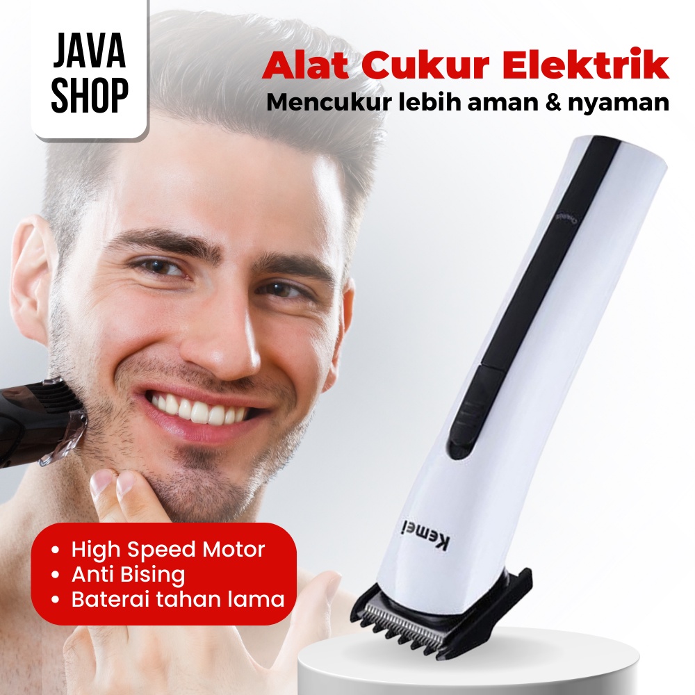 JAVASHOP Kemei Alat Cukur Elektrik Pencukur Rambut Bulu Hair Trimmer Shaver