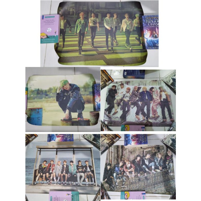 Poster Official BTS HYYH pt 2 Group & Suga [RARE] / WINGS / YNWA pink & mint