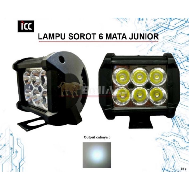 Lampu Tembak Sorot 6 Mata Mini Junior Led Flash Kedip Universal