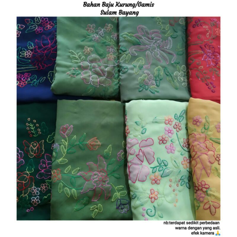 Bahan Baju Sulam Bayang