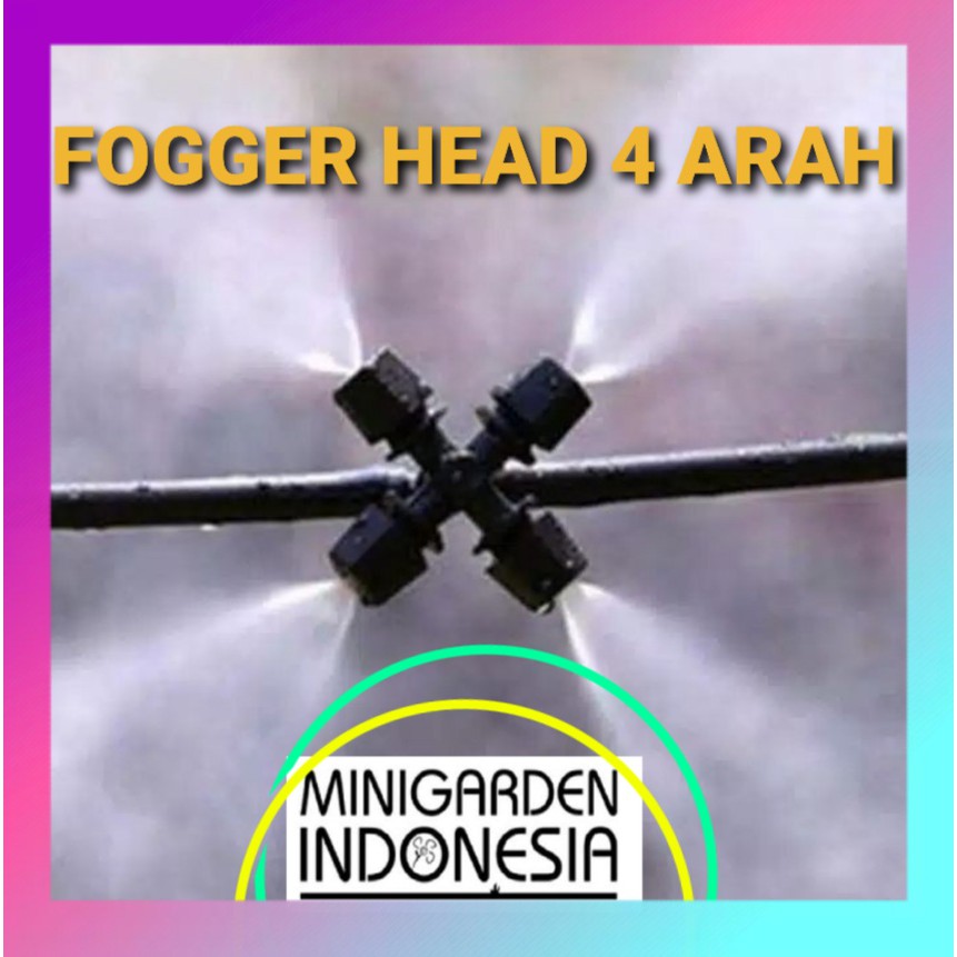 SPRAYER FOGGER HEAD 4 ARAH sprinkler mist nozzle 4 way misting spray alat irigasi taman kebun