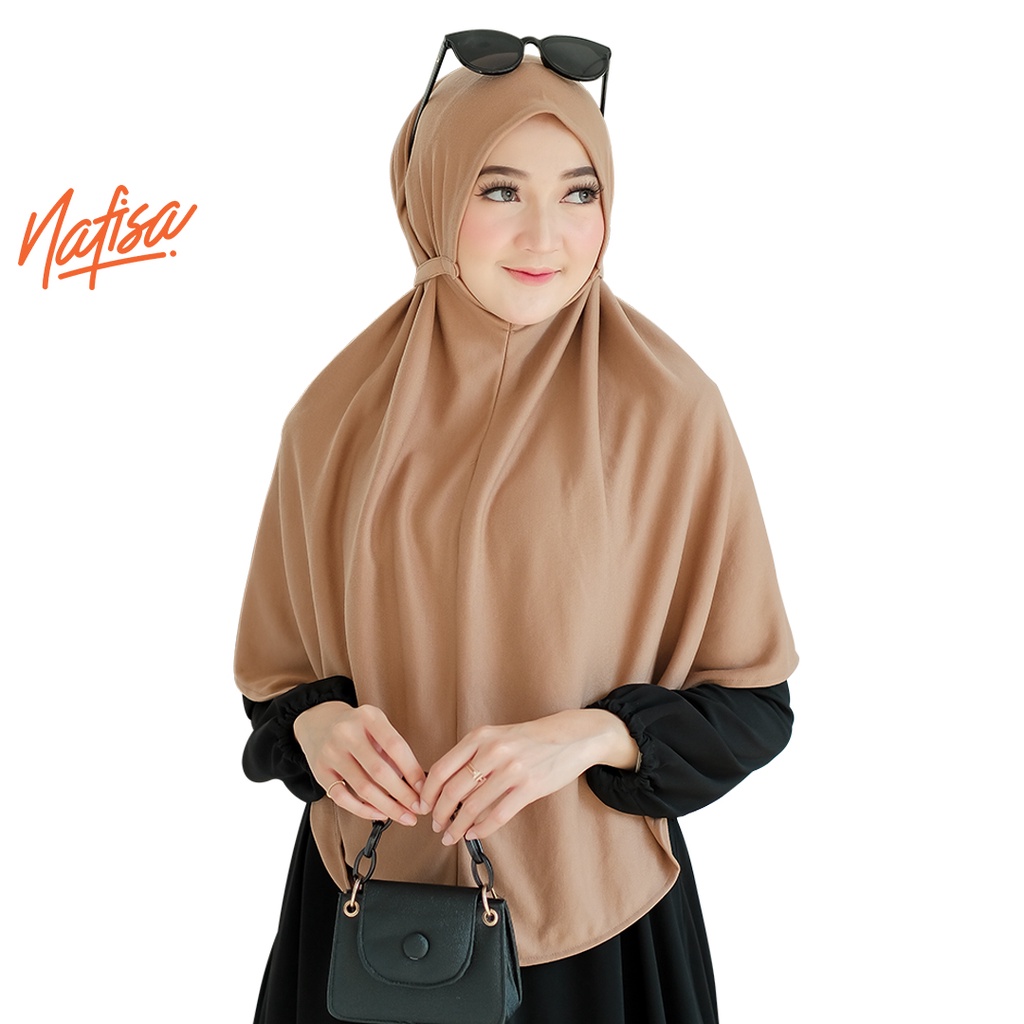 Jilbab Instan Bergo Nafisa AT HOME PREMIUM | Hijab Instan Non Pad Kaos Kerudung Instan Tali Samping