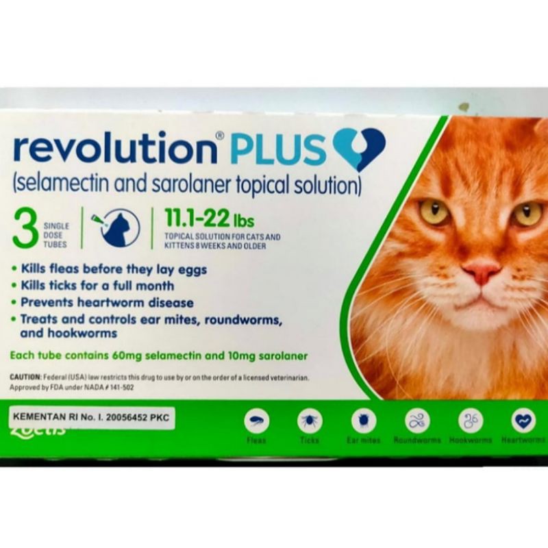 Promo Revolution Plus Kucing 11.1-22 Lbs (1 box) isi 3 Tube
