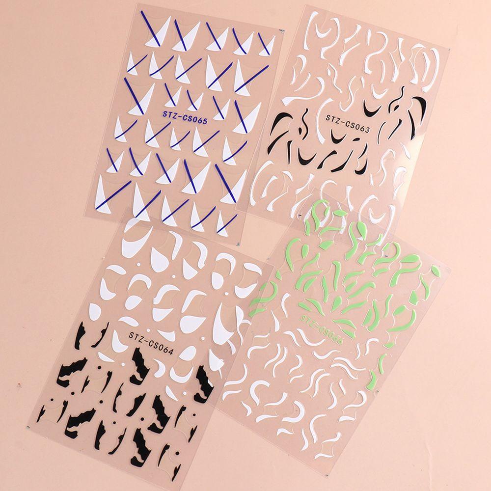 R-flower French Tips Nail Stiker Perekat Panas Decals DIY Manicure Wave French