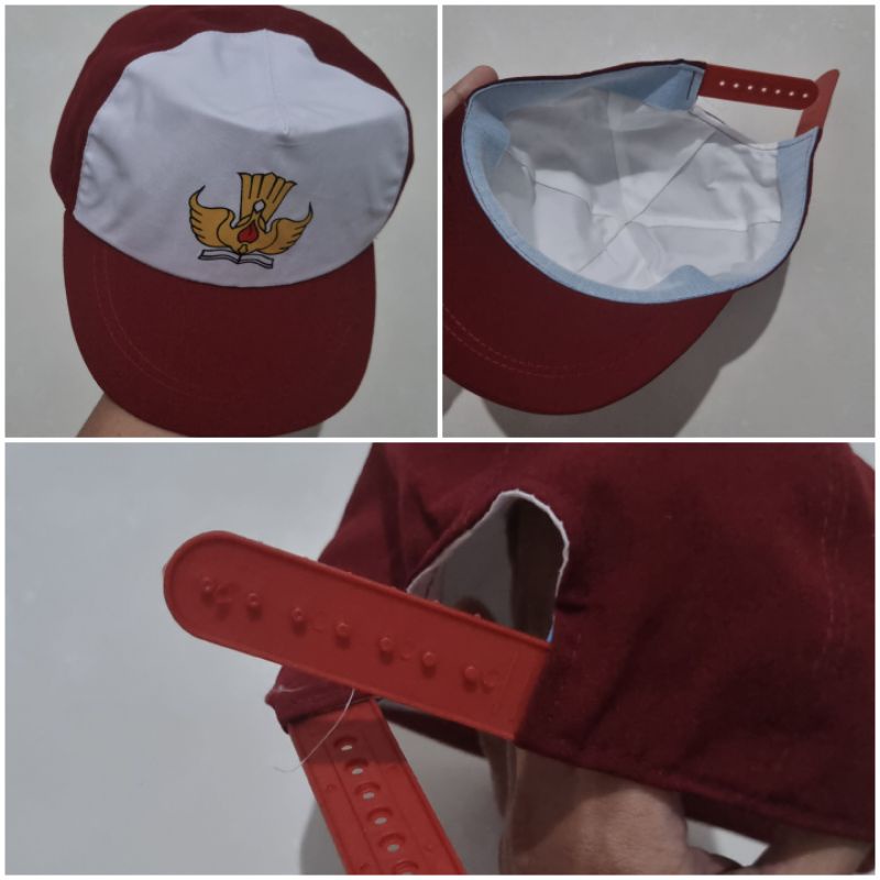 Topi SD | Topi MI | Topi Merah Putih | Topi SD Merah | Merah Putih logo Biru | Hijau Putih