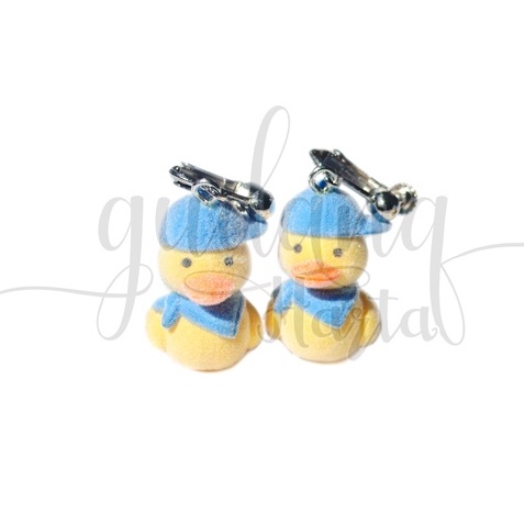 Anting Wanita 3D Duck Earrings Motif Bebek Kuning Lucu GH 203469