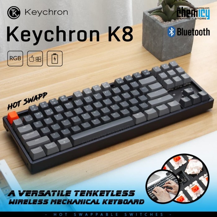 Keychron K8 RGB Hotswap Wireless Mechanical Gaming Keyboard