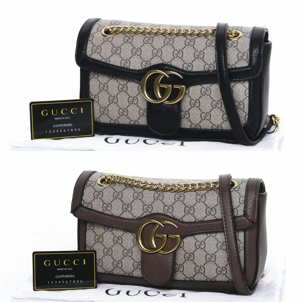 SATUAN Tas Gucci Marmont GG Supreme Canvas Seprem 676